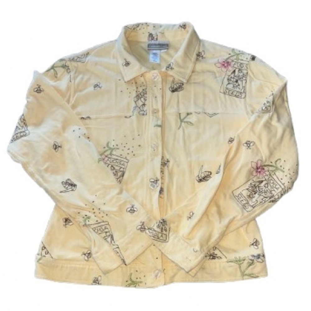 Coldwater Creek embroidered jersey knit jacket size S